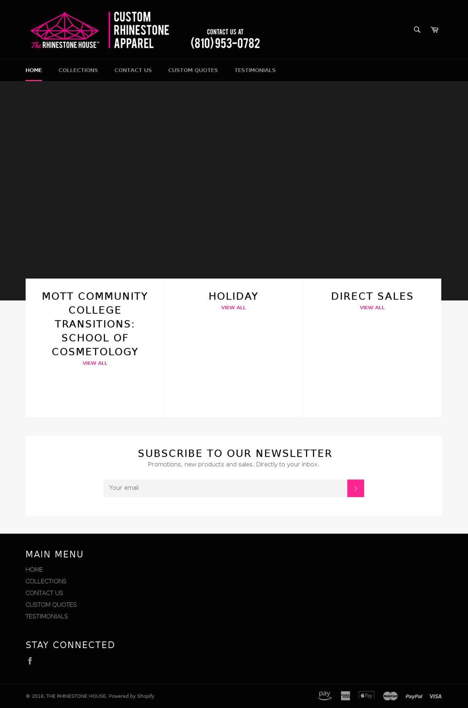 therhinestonehouse.com — Shopify storefront screenshot