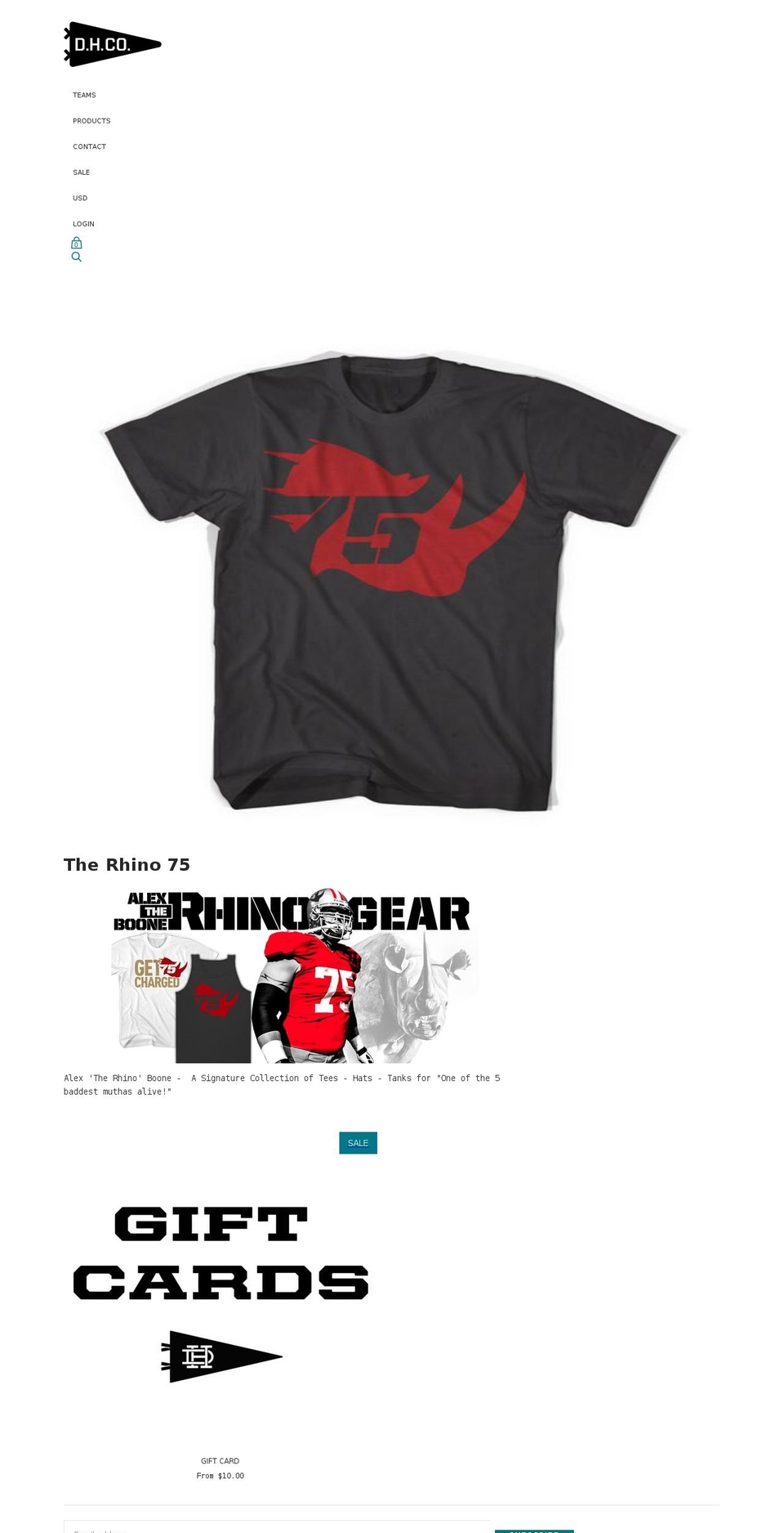 therhino75.com shopify website screenshot