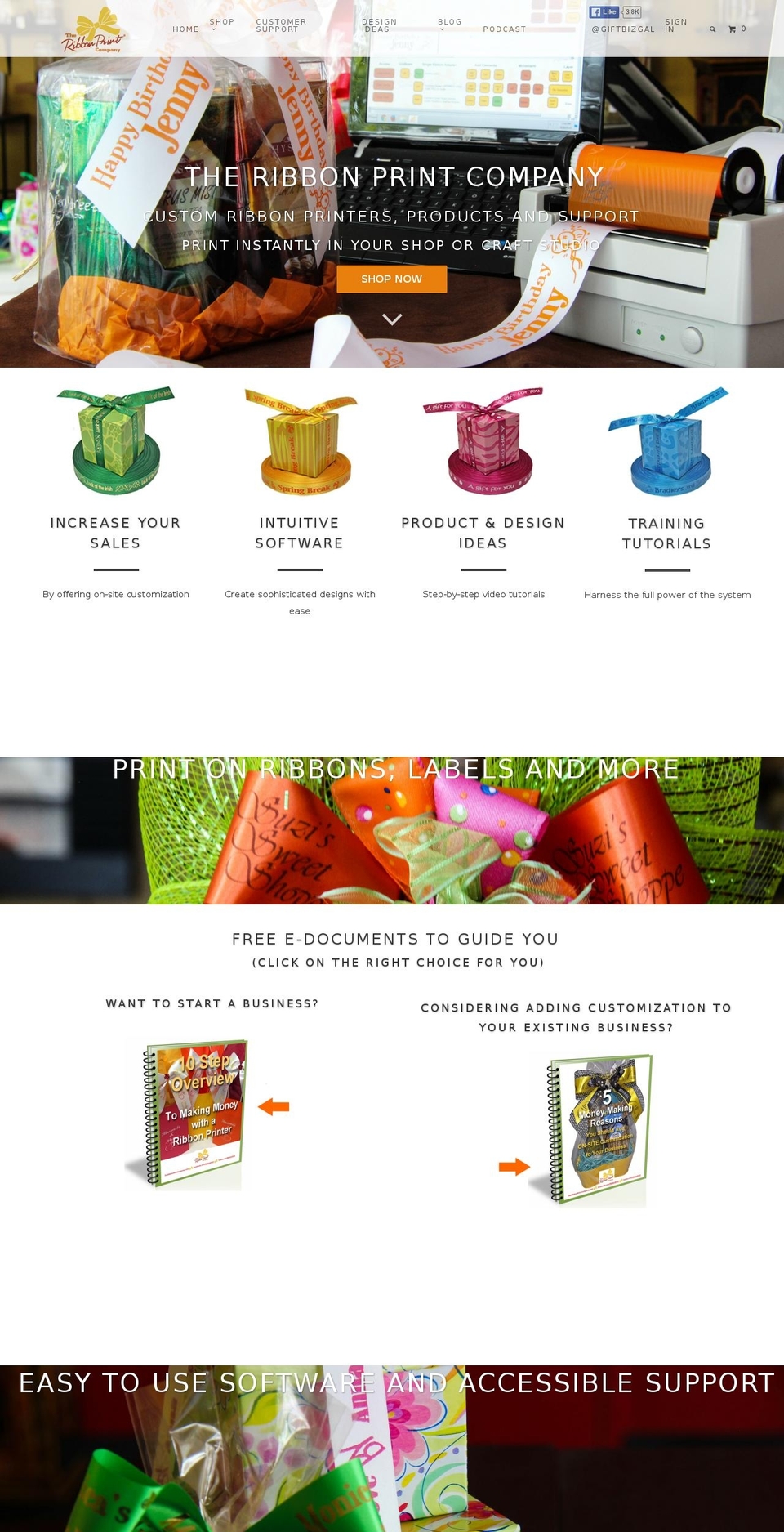 theribbonprintcompany.com shopify website screenshot