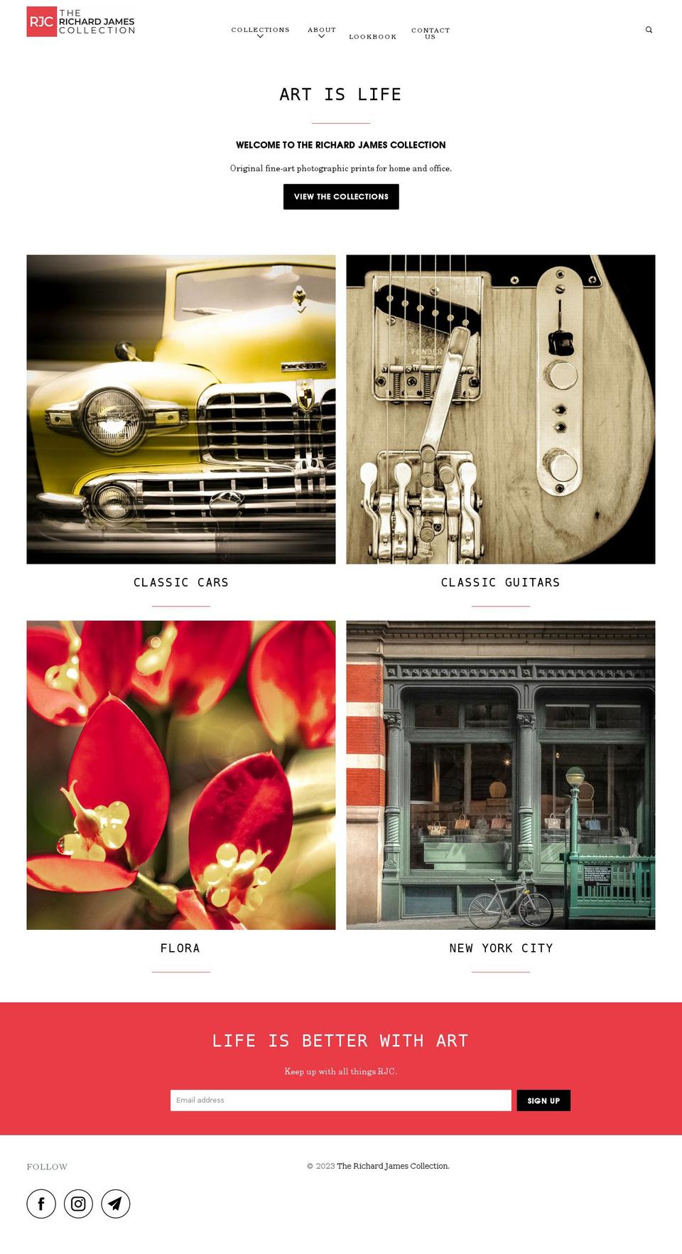 therichardjamescollection.com shopify website screenshot