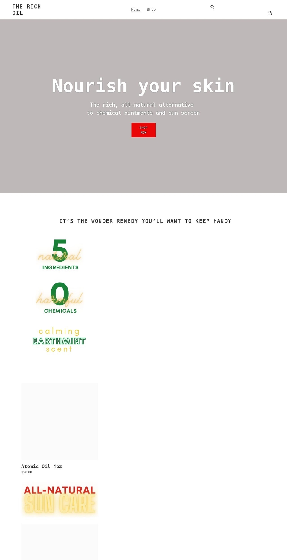 therichoil.com shopify website screenshot