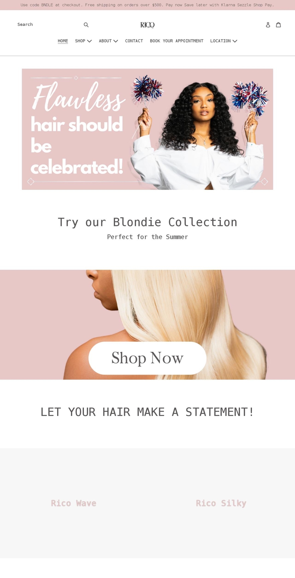 thericocollection.com shopify website screenshot