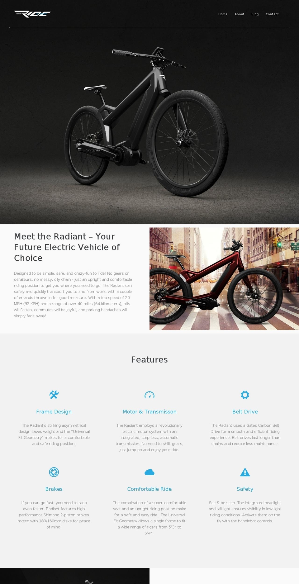 theridebikes.com shopify website screenshot