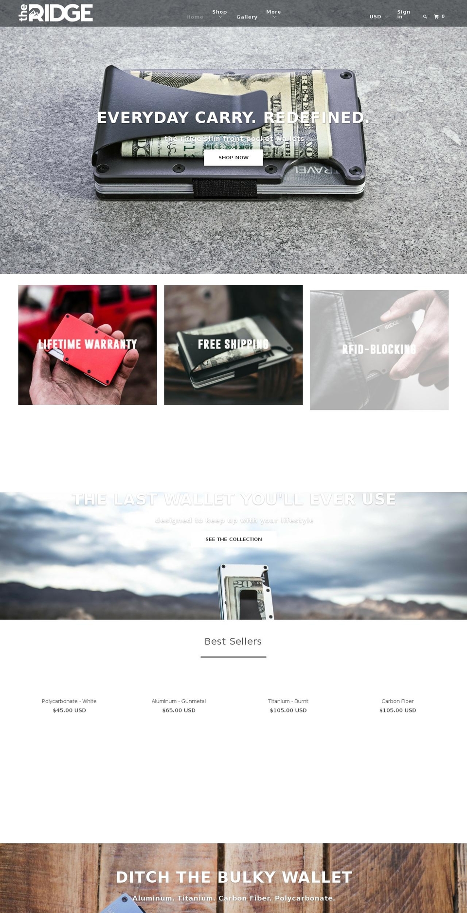 ridge-usamaster Shopify theme site example theridgewallet.com