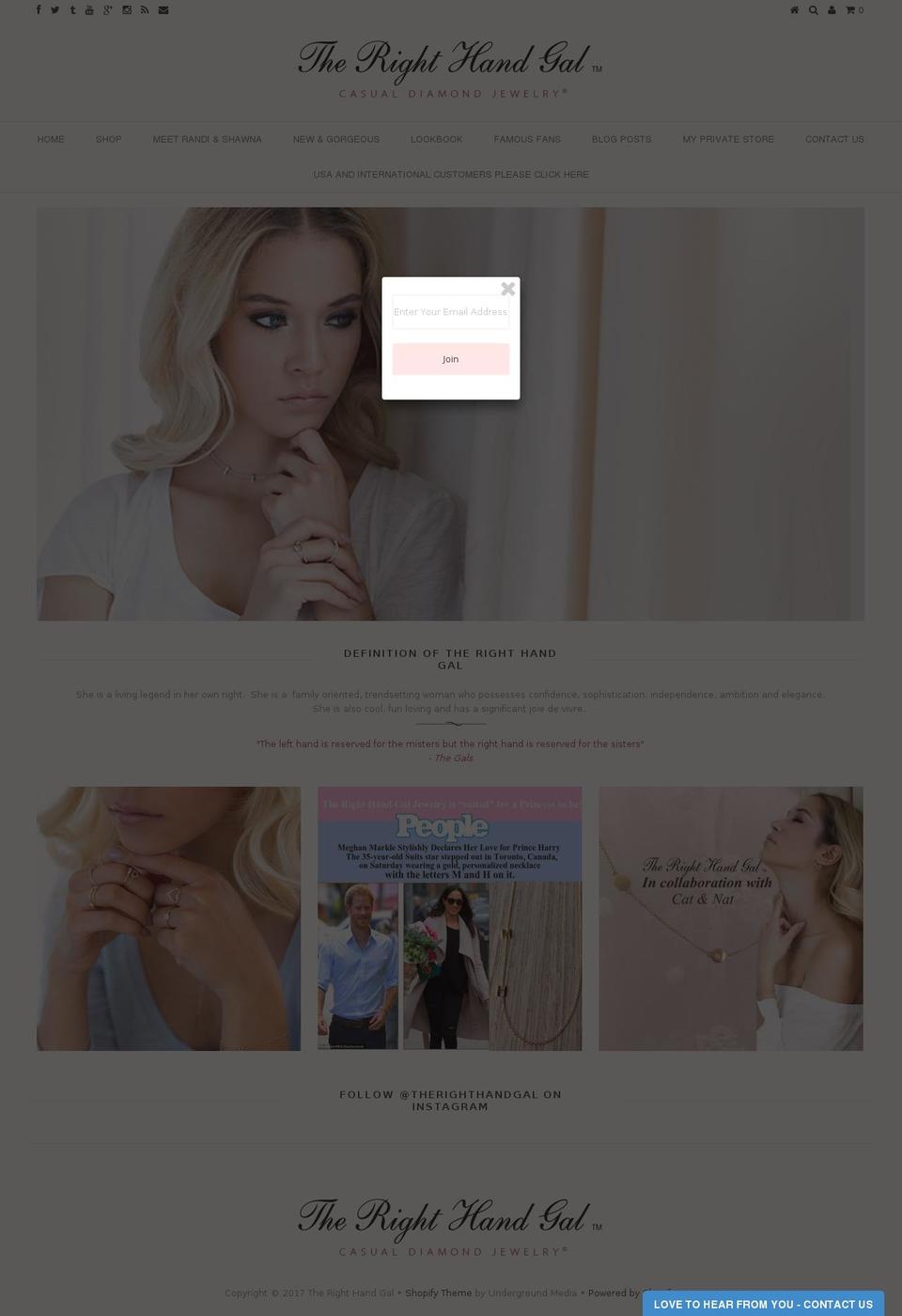 therighthandgal.ca shopify website screenshot