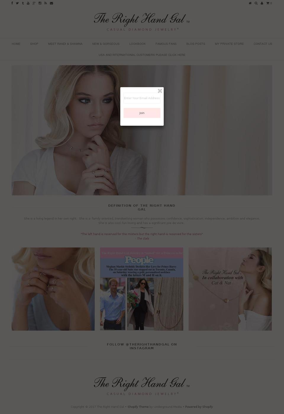 therighthandgal.com shopify website screenshot