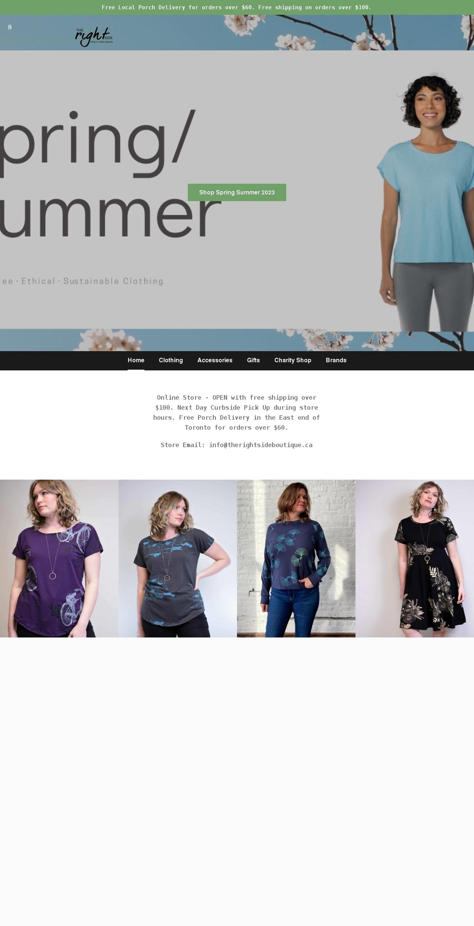 therightsideboutique.ca shopify website screenshot