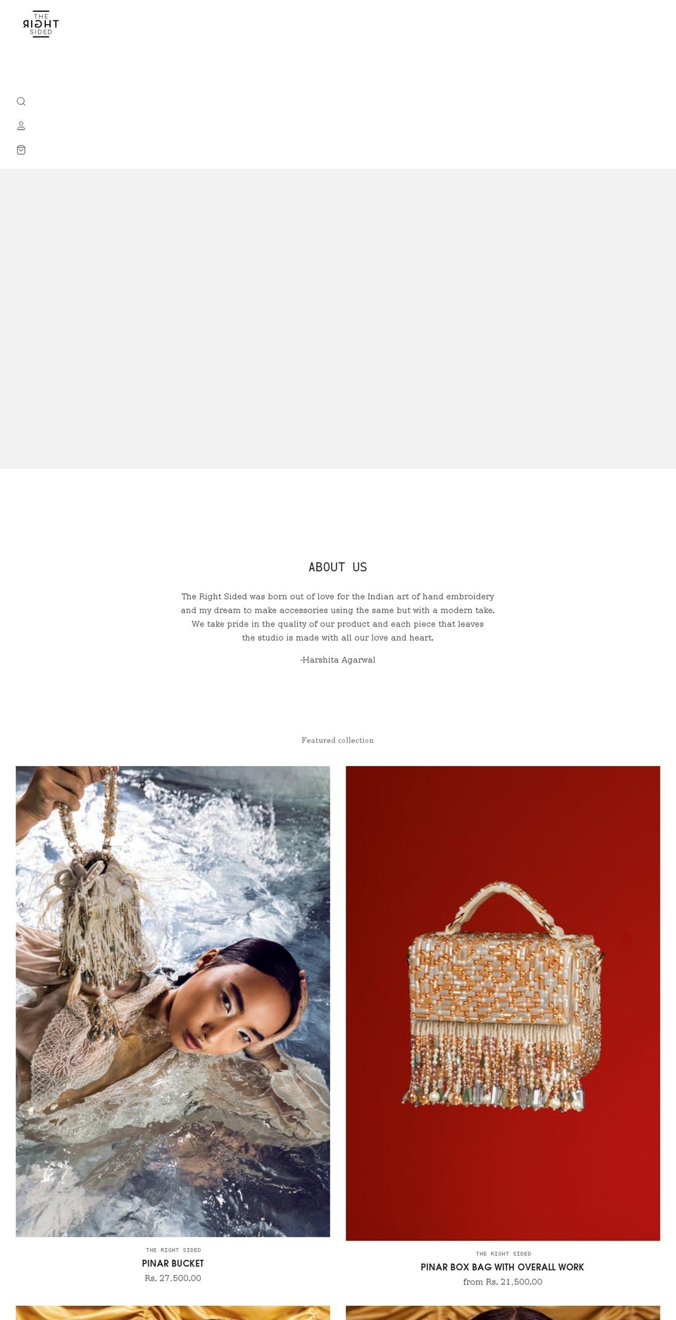 therightsided.com shopify website screenshot