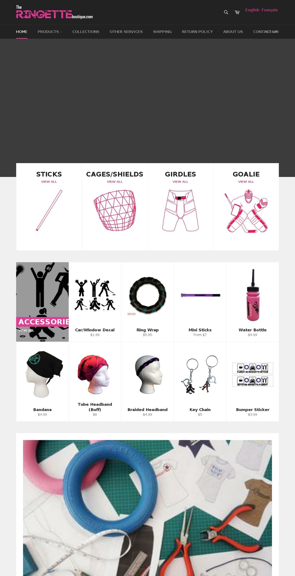 theringetteboutique.com shopify website screenshot