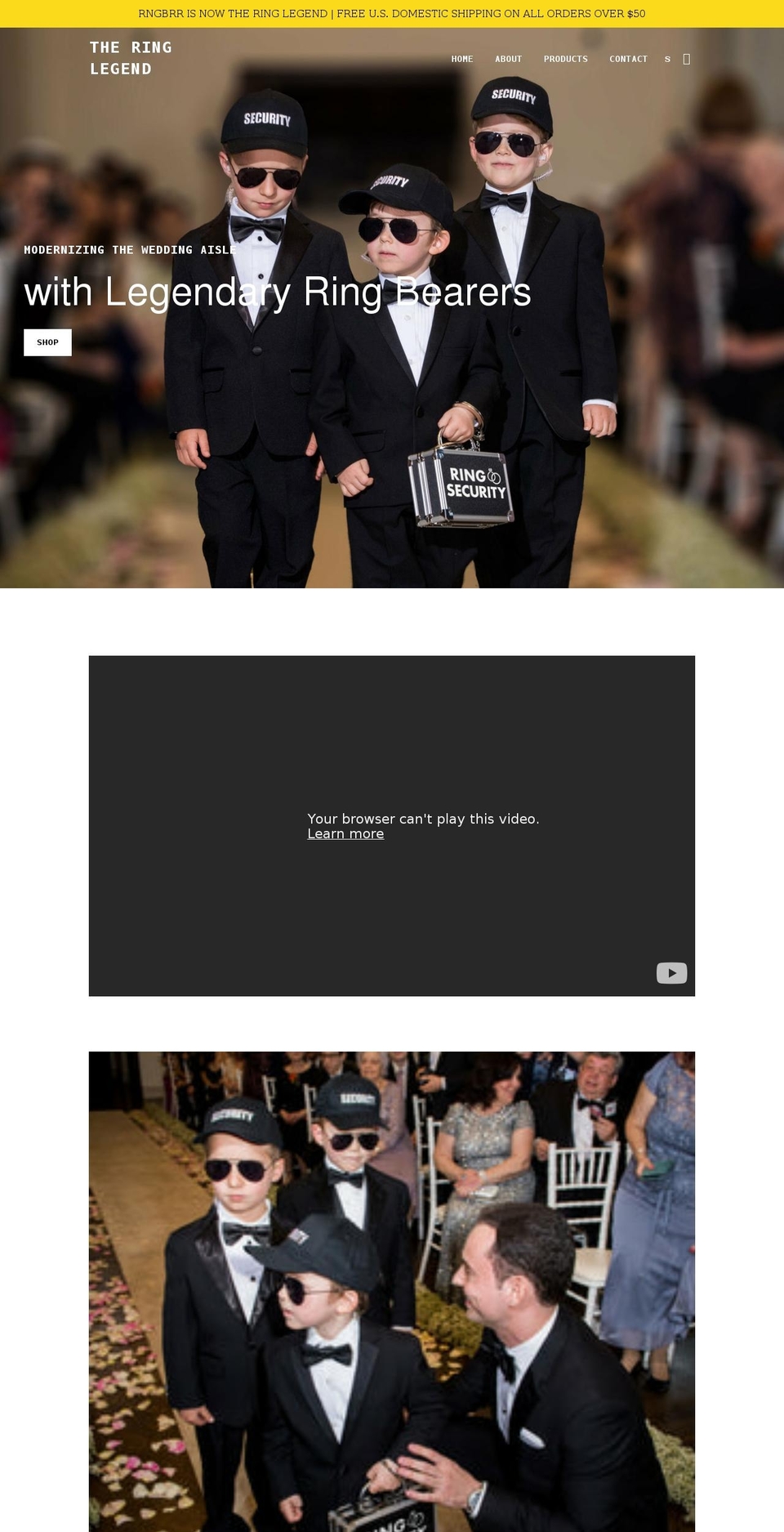 theringlegend.com shopify website screenshot