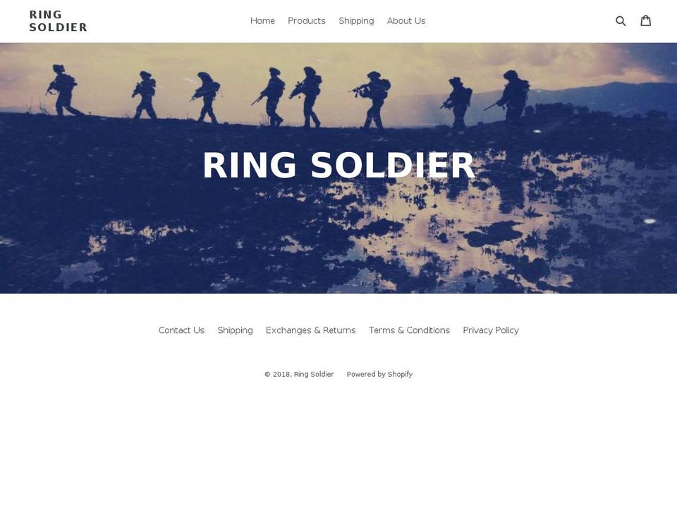 theringsoldier.com — Shopify storefront screenshot