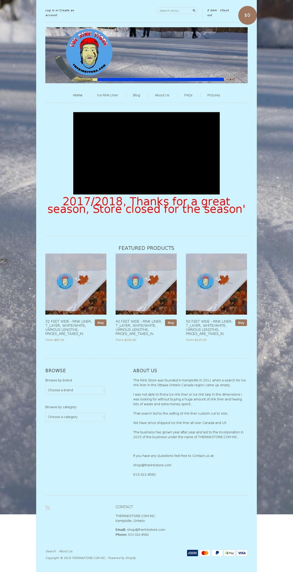 therinkstore.ca shopify website screenshot