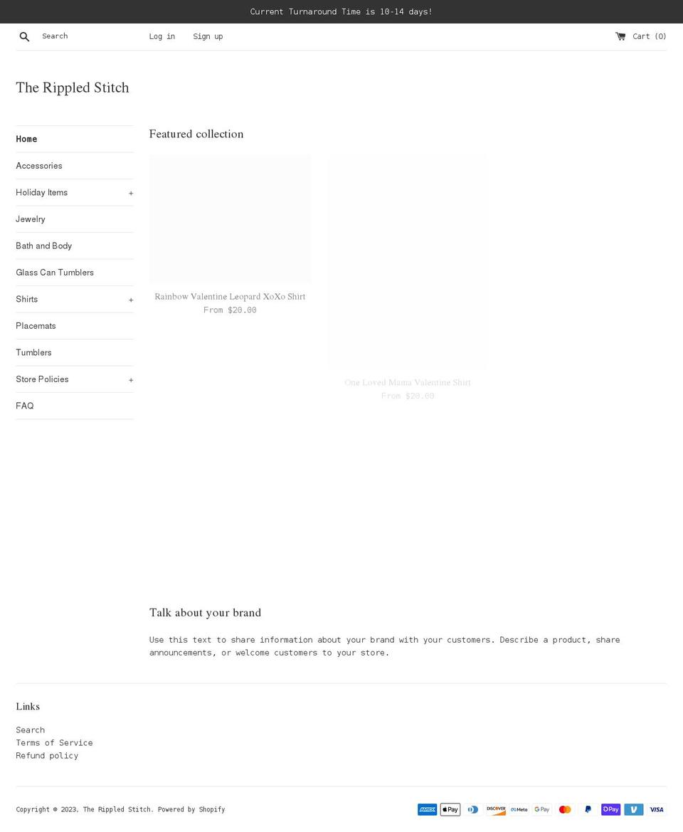 therippledstitch.com shopify website screenshot