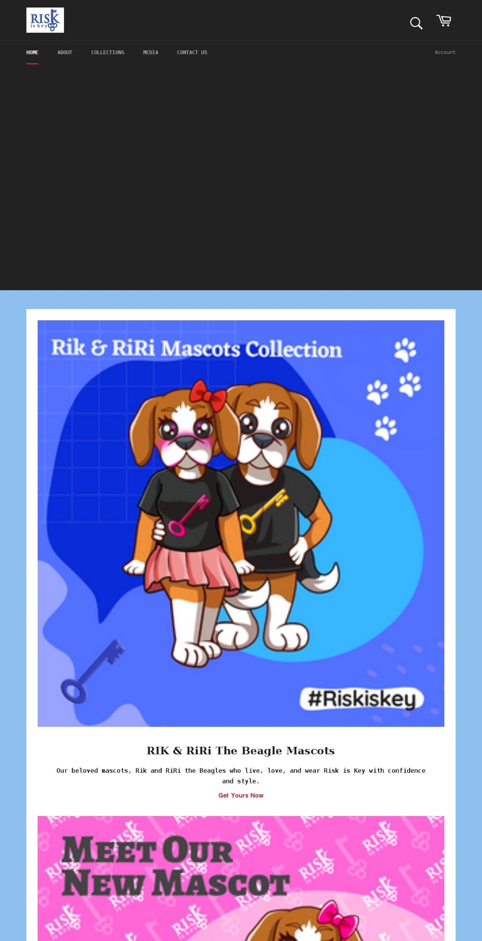 theriskiskey.com shopify website screenshot