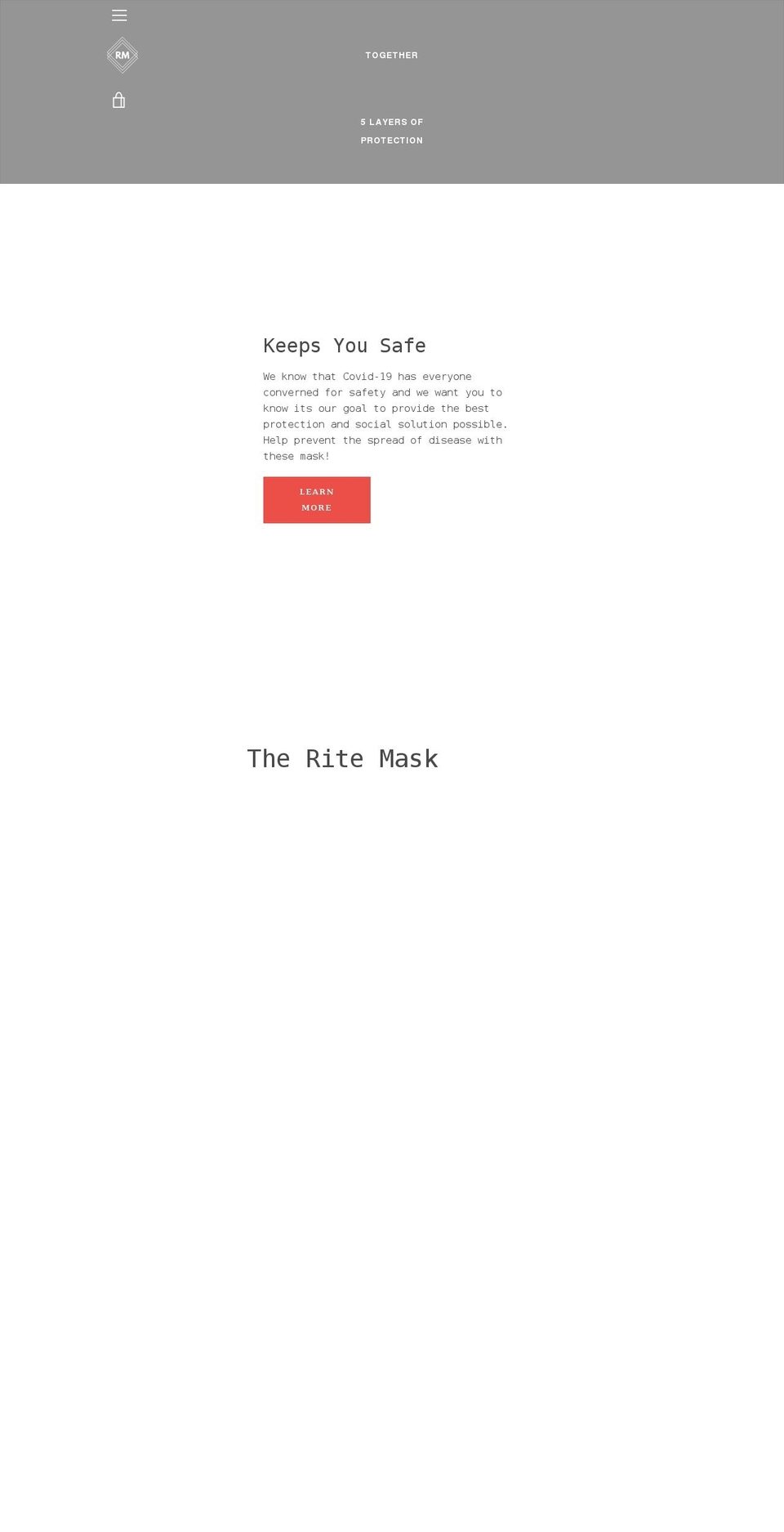 theritemask.com shopify website screenshot