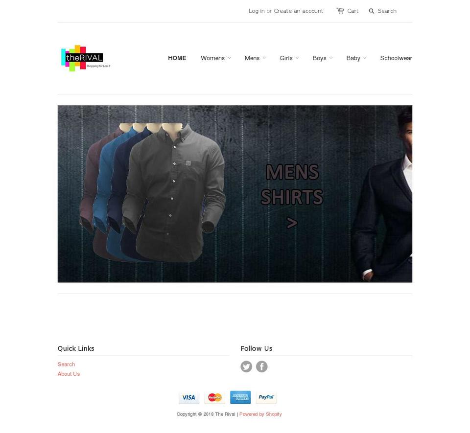 therival.co.uk shopify website screenshot