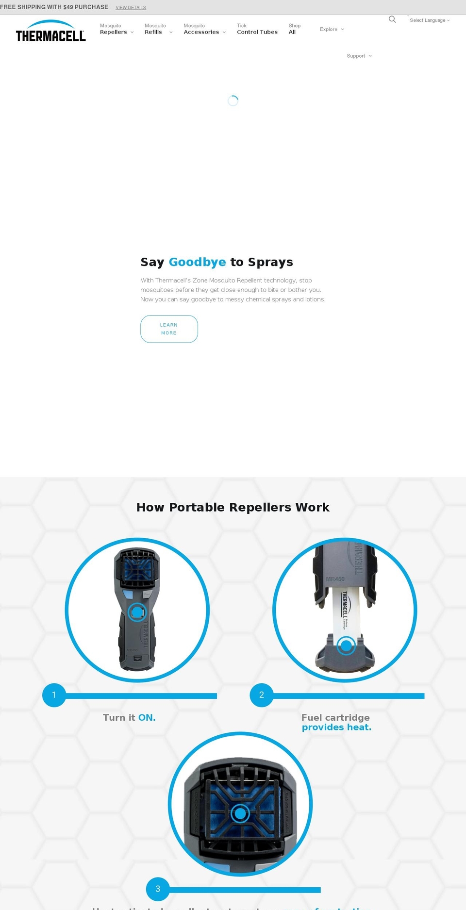 thermacell.com — Shopify storefront screenshot