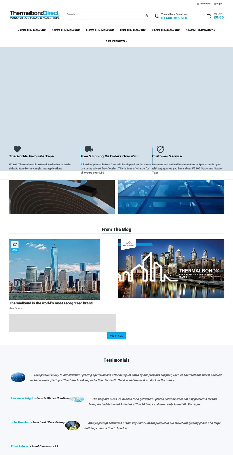 thermalbond.co.uk shopify website screenshot