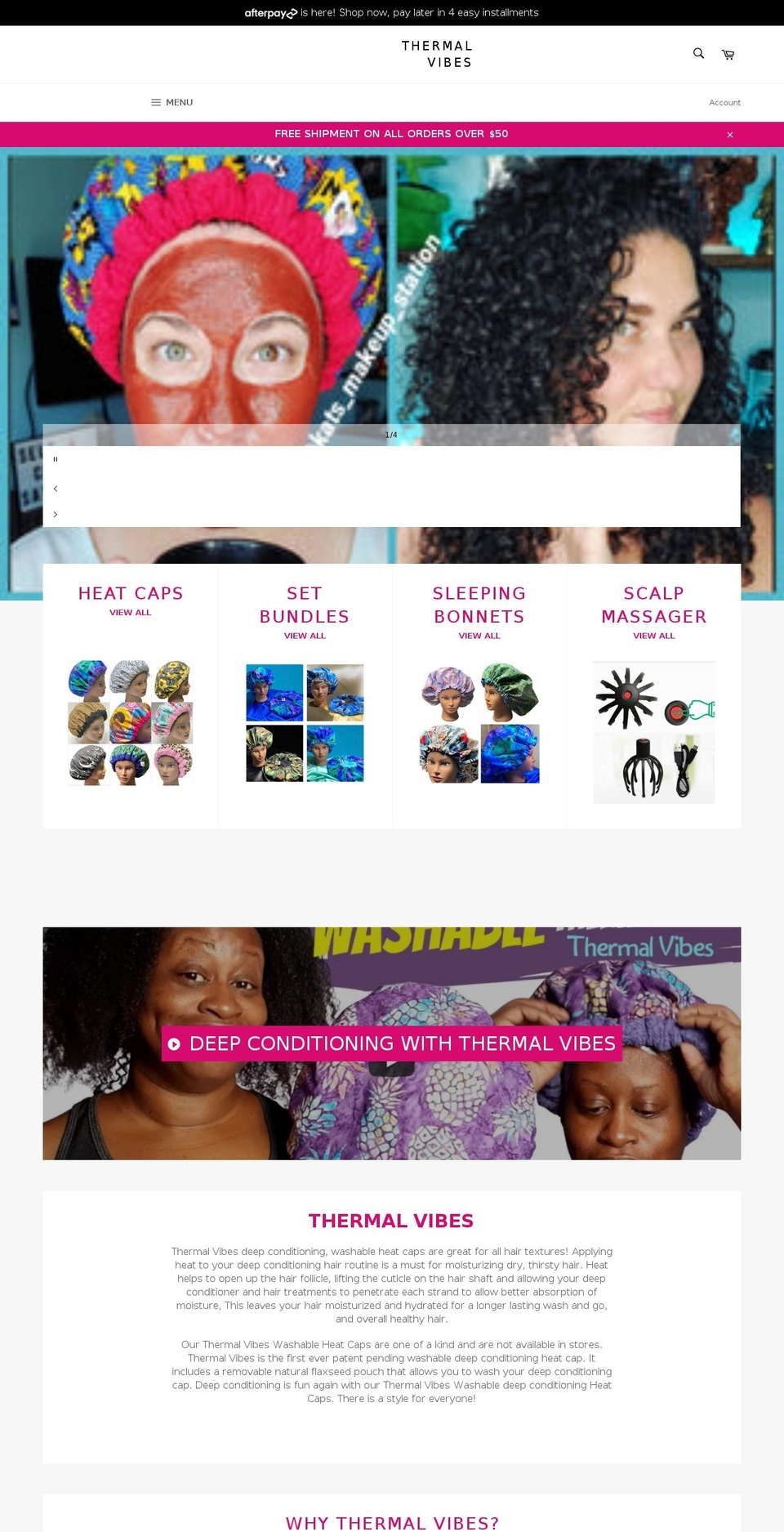 thermalvibes.com shopify website screenshot