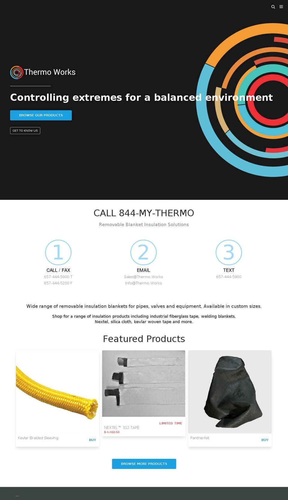 California Shopify theme site example thermo-works.com