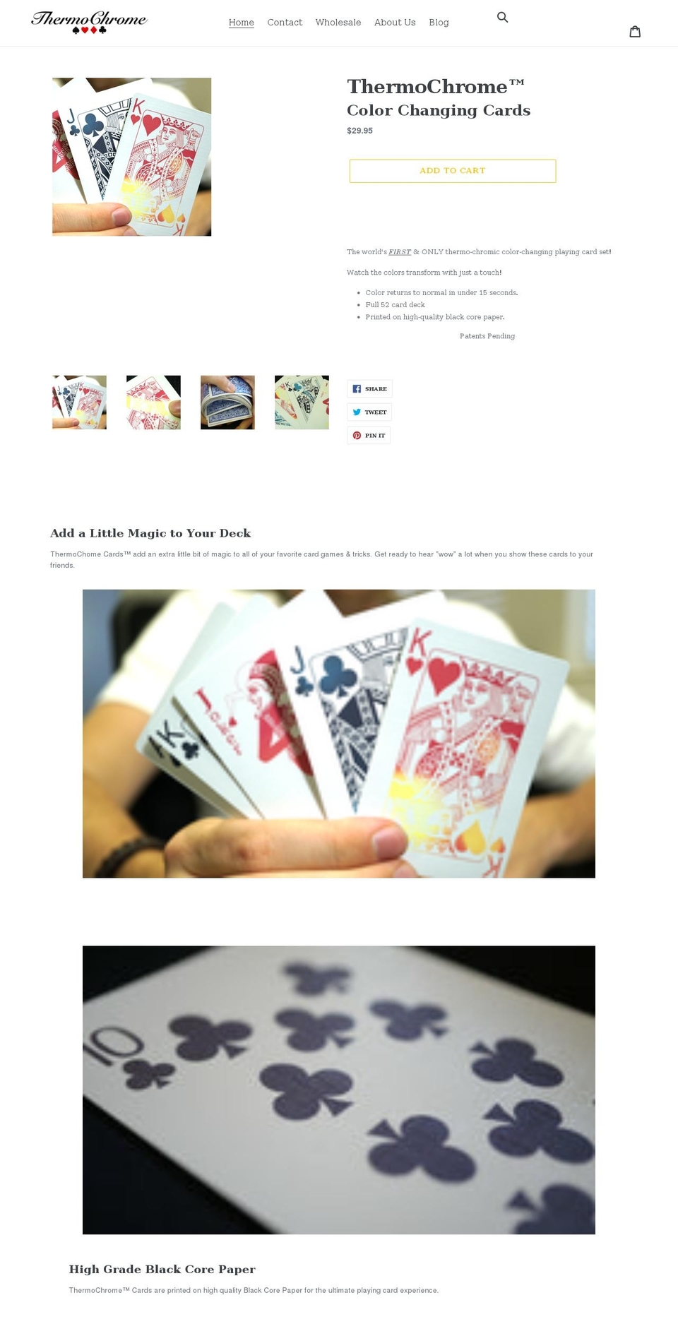 thermochromecards.com shopify website screenshot