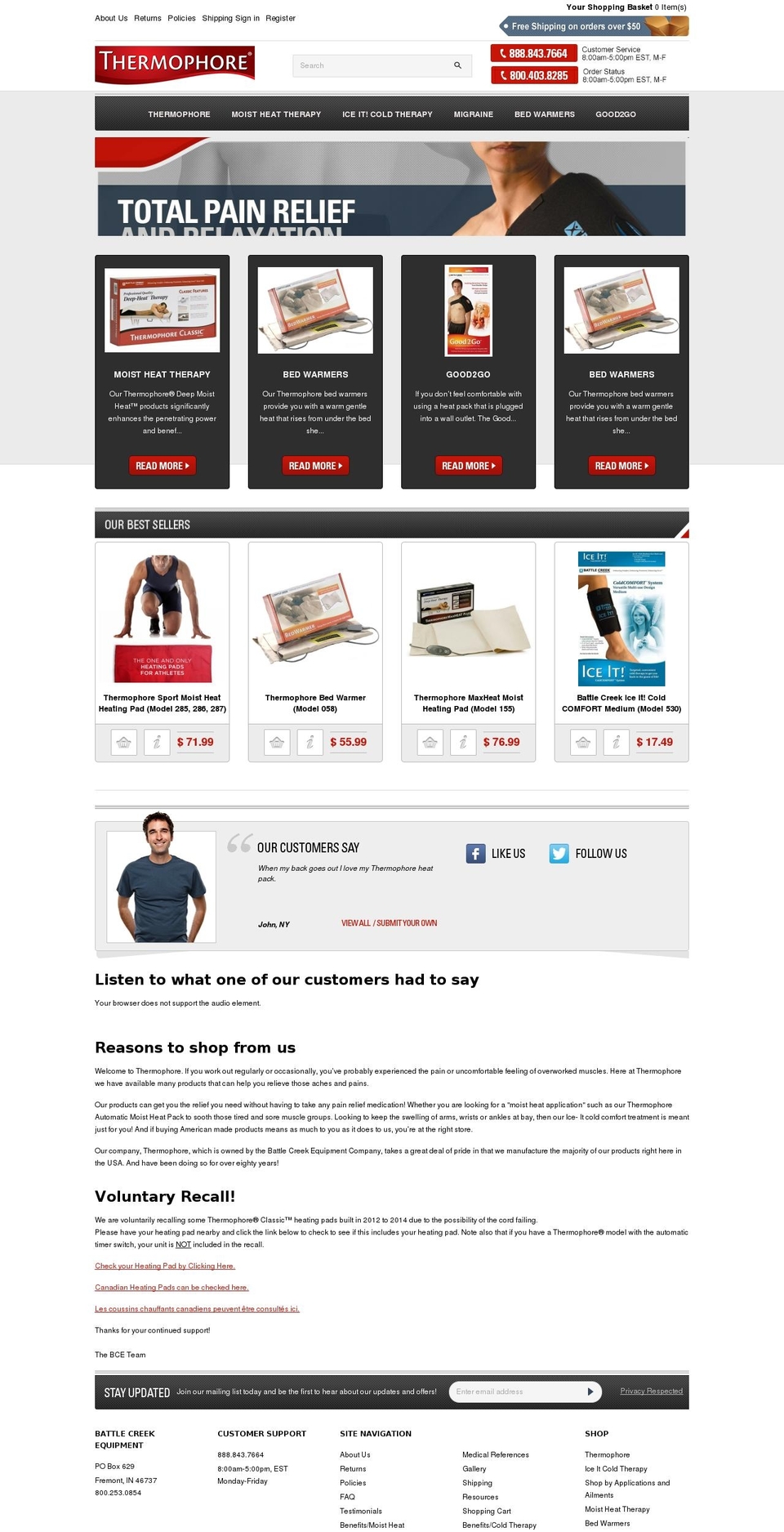 Black Arrow Shopify theme site example thermophore1.com