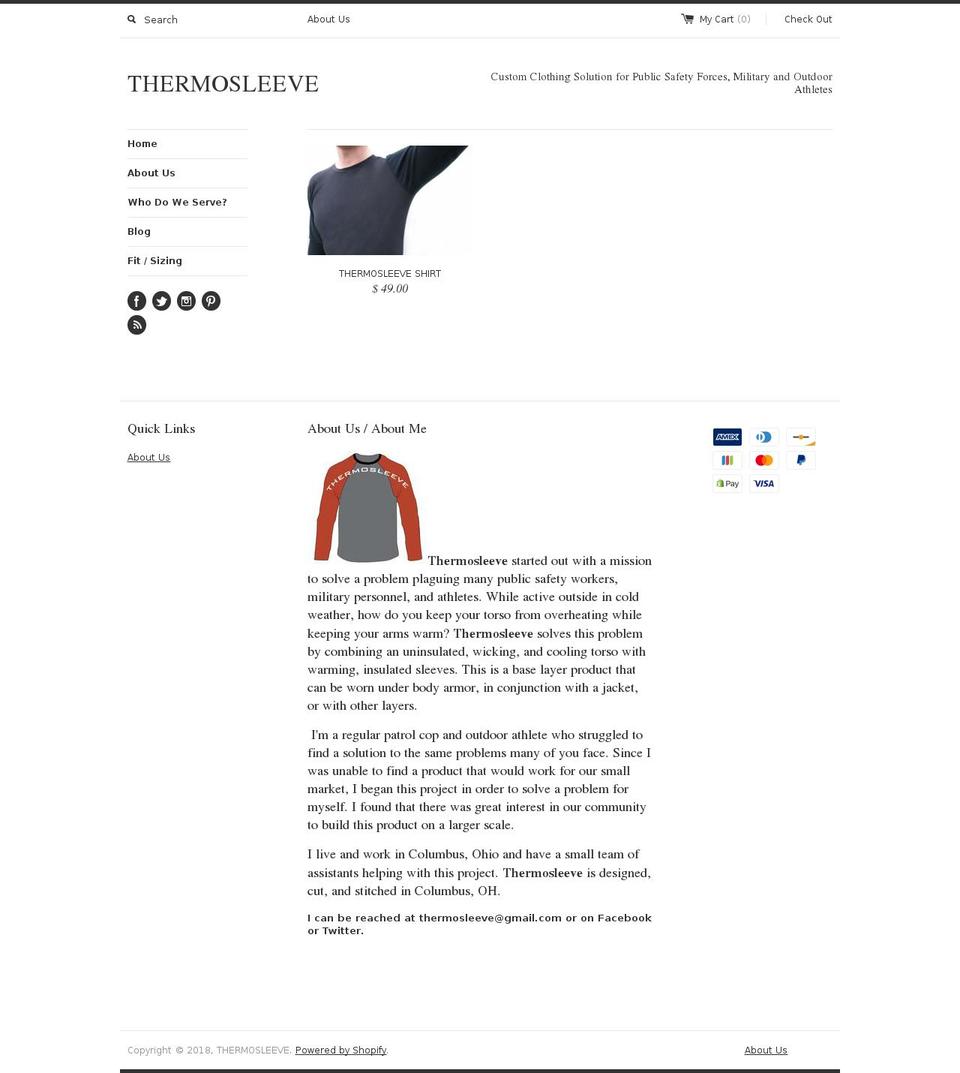 thermosleeve.com — Shopify storefront screenshot