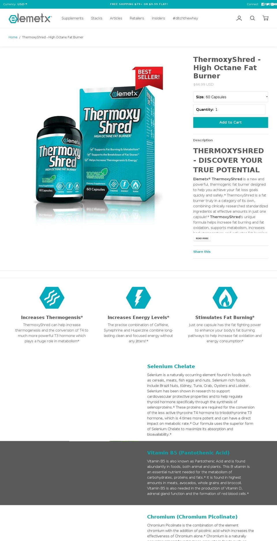 thermoxyshred.com — Shopify storefront screenshot