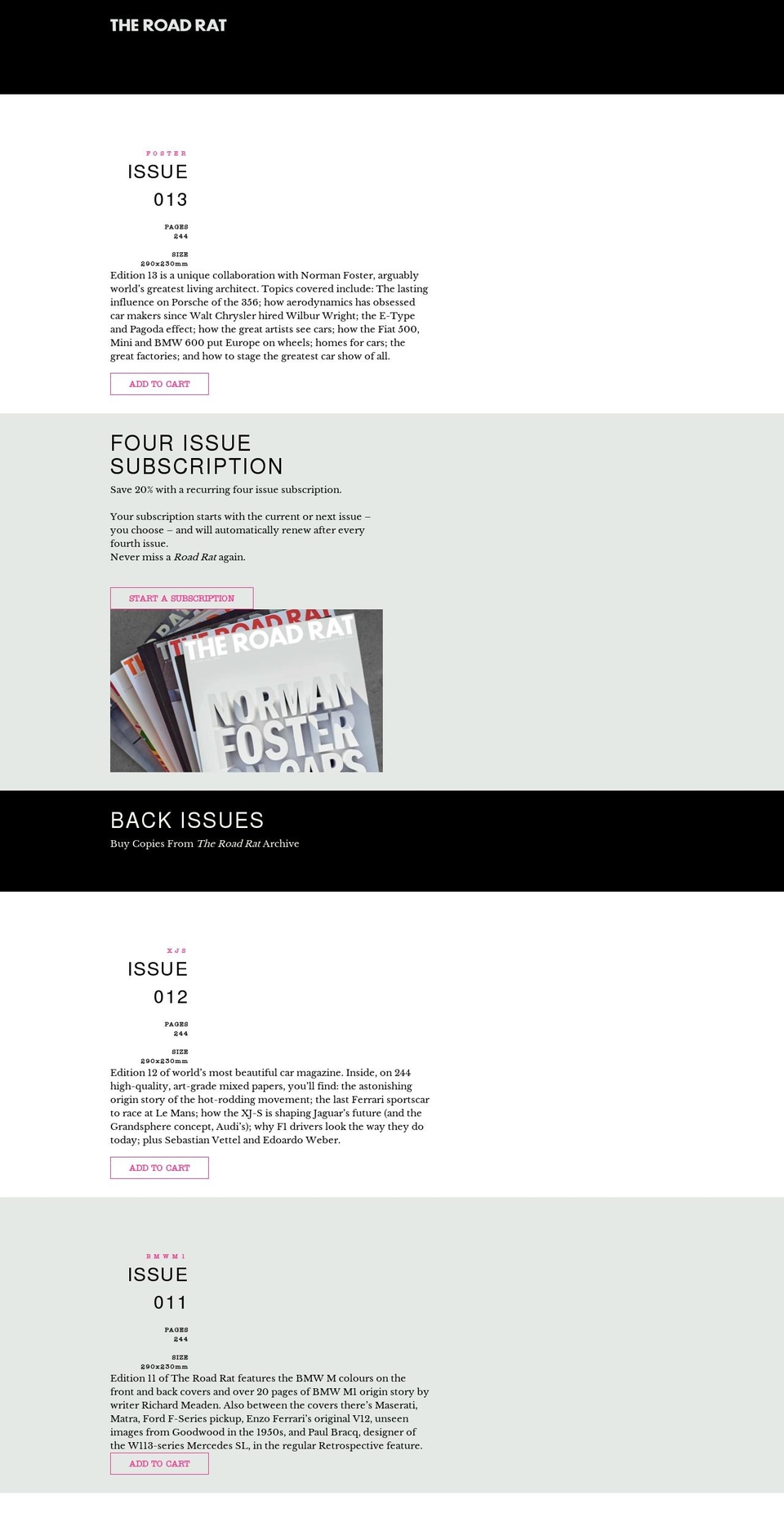 theroadrat.com shopify website screenshot