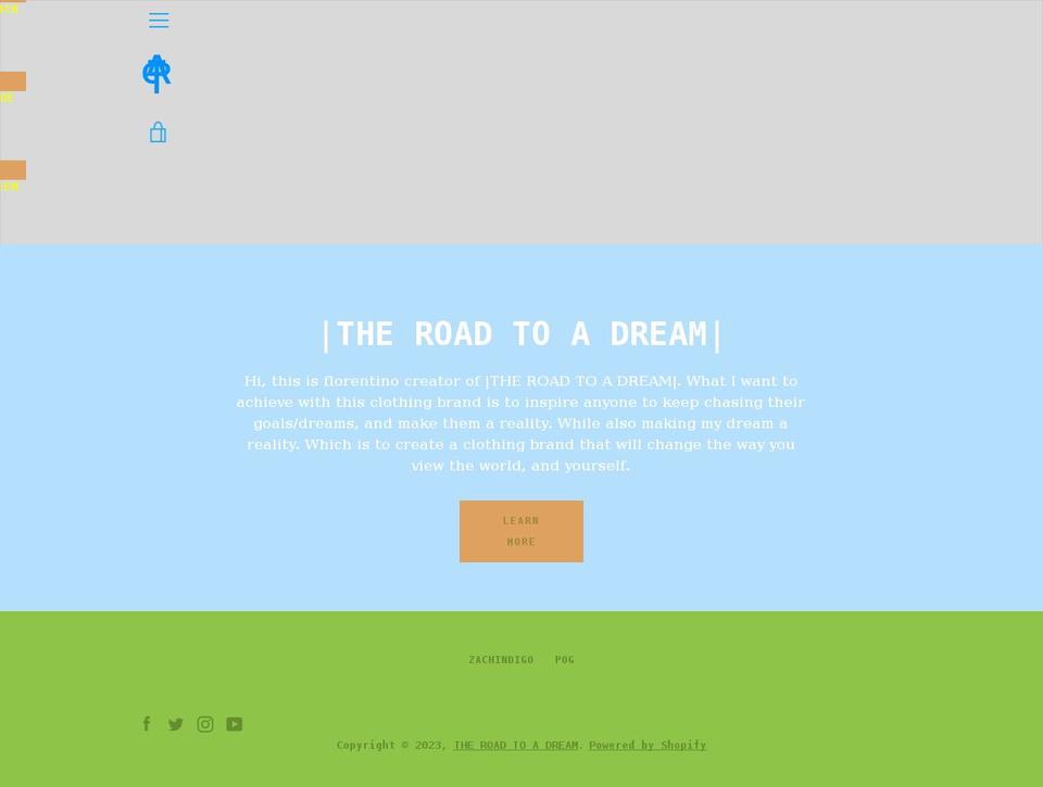 theroadtoadream.com shopify website screenshot