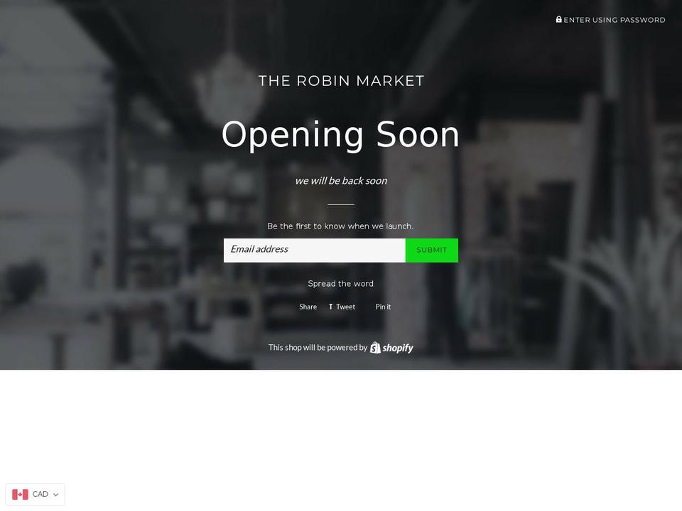 therobinmarket.com shopify website screenshot