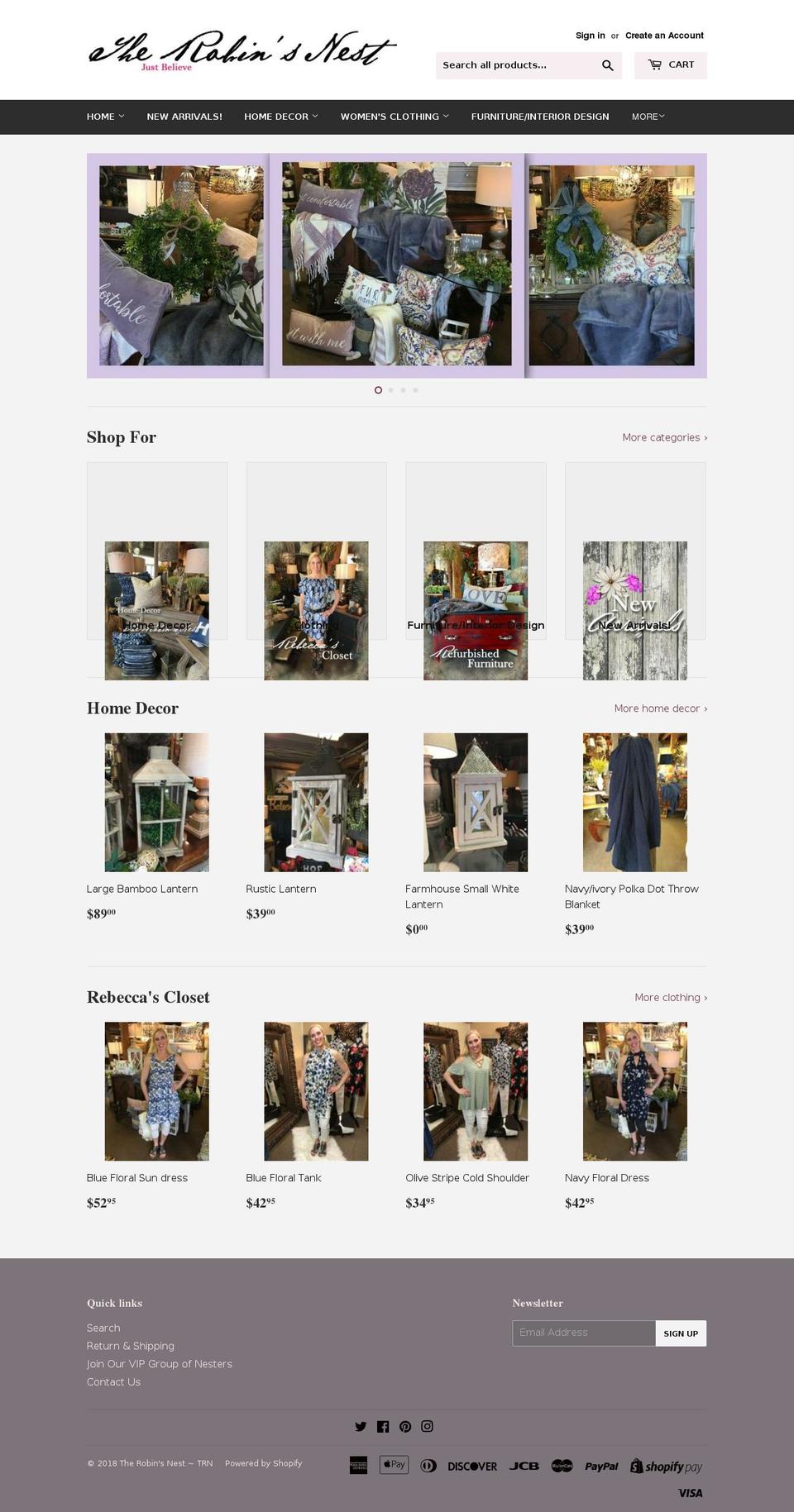 therobinsnestsd.com — Shopify storefront screenshot