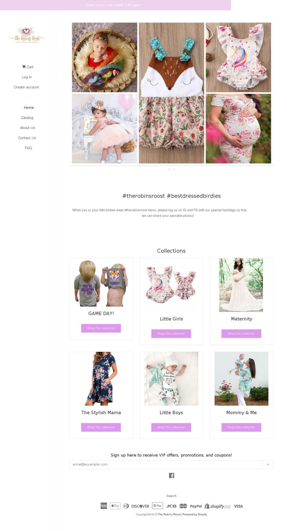 therobinsroost.com — Shopify storefront screenshot