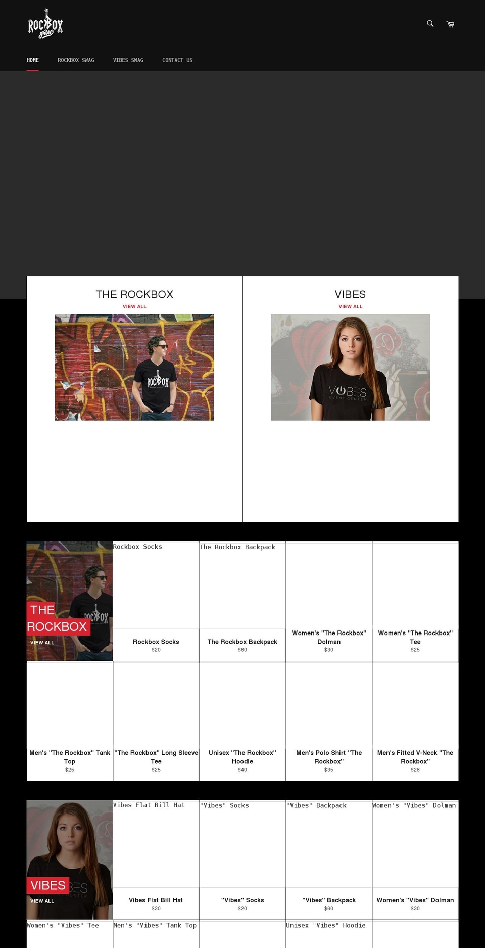 therockboxswag.com shopify website screenshot
