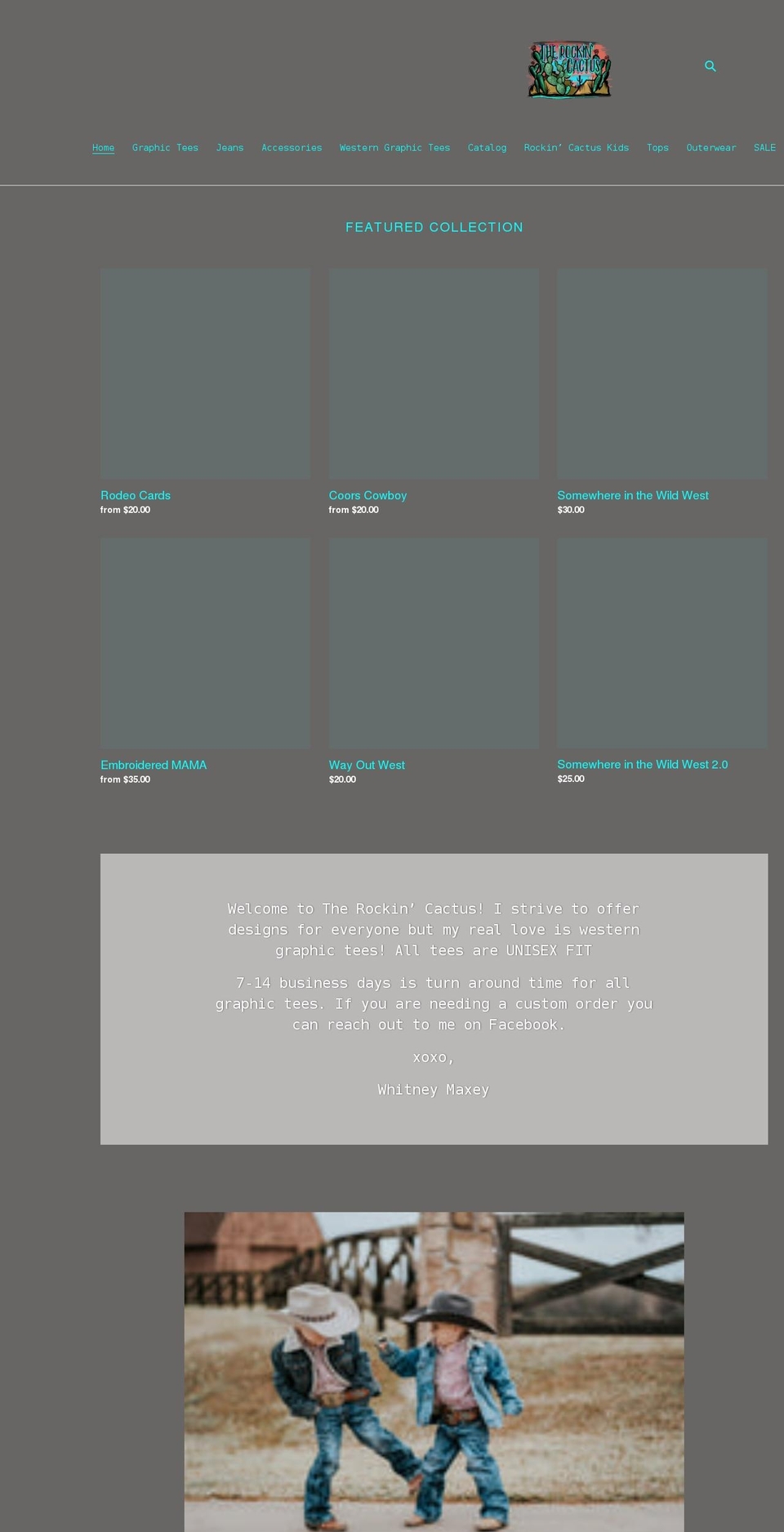 therockincactus.com shopify website screenshot