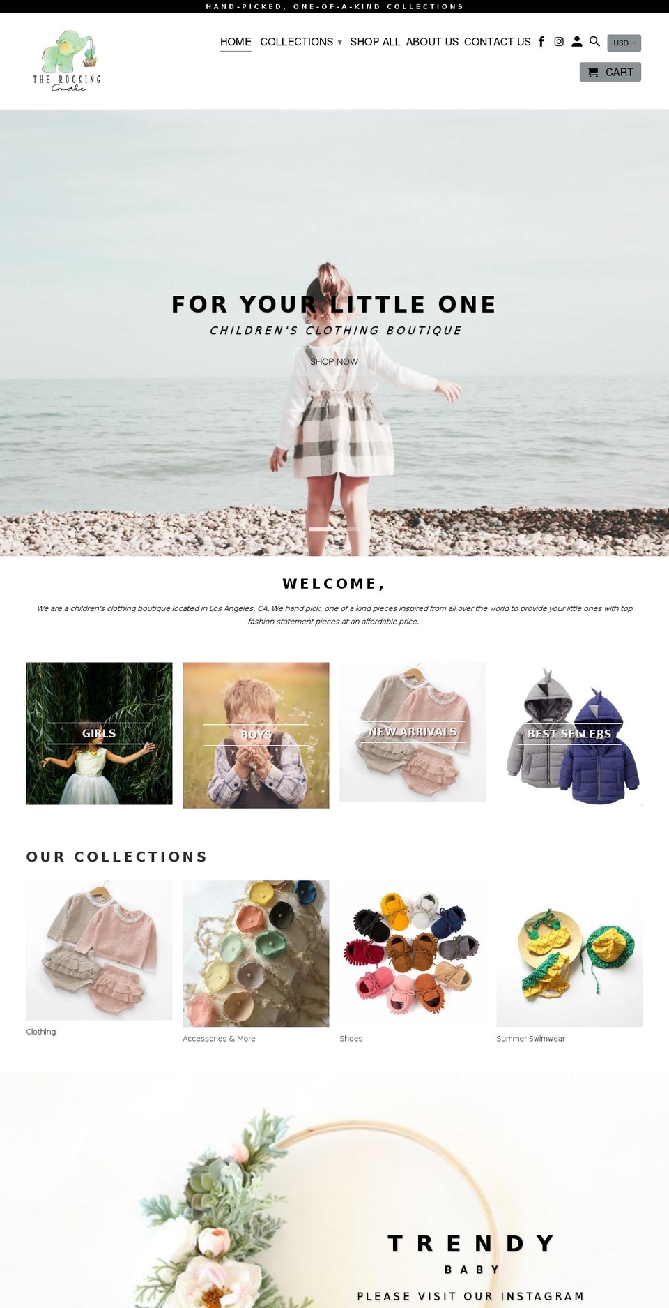 therockingcradle.com — Shopify storefront screenshot