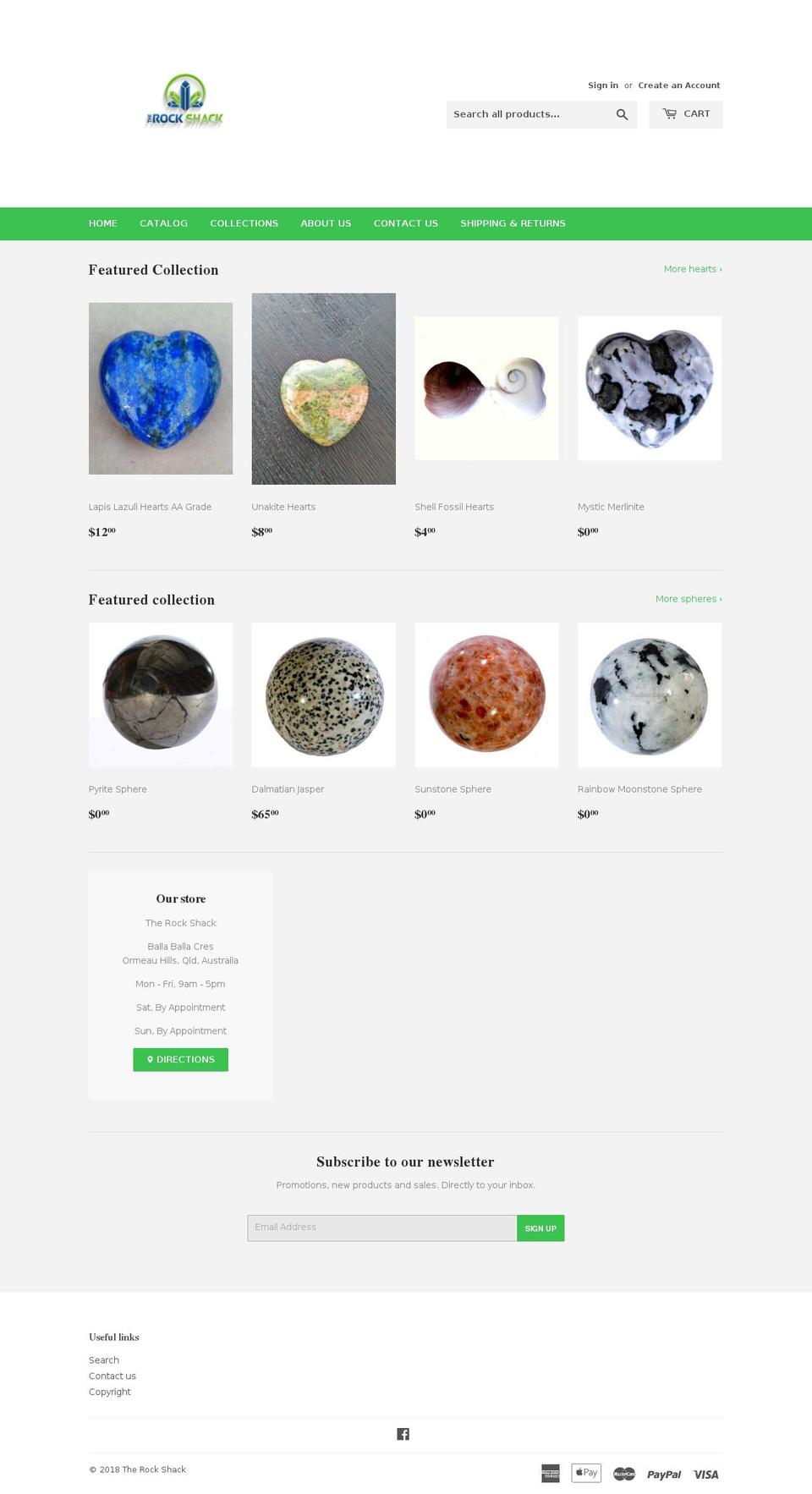 therockshack.com shopify website screenshot