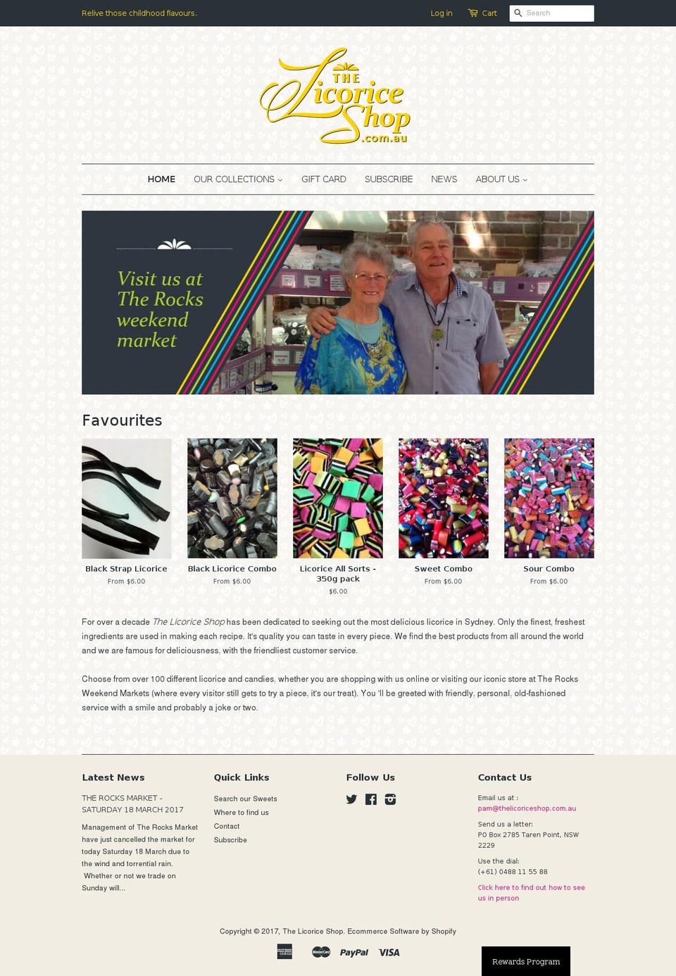 therocksliquorice.com shopify website screenshot
