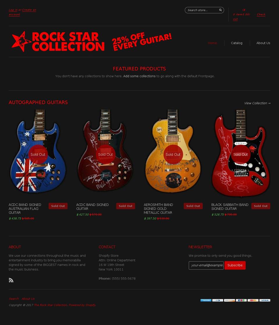 therockstarcollection.com shopify website screenshot