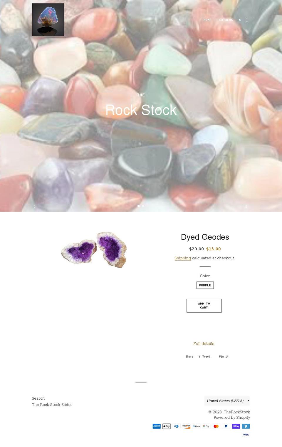 therockstock.com shopify website screenshot