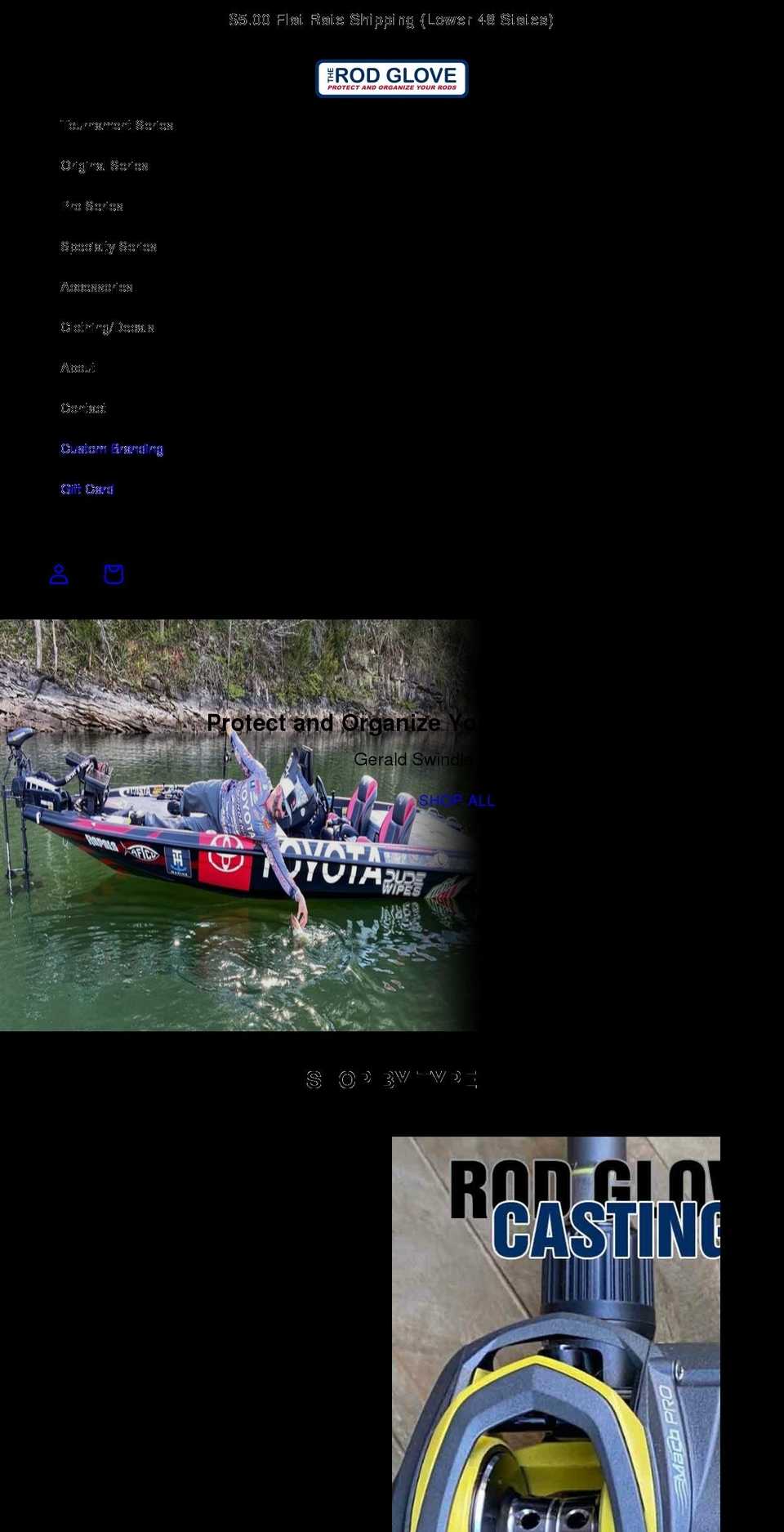 therodglove.com shopify website screenshot