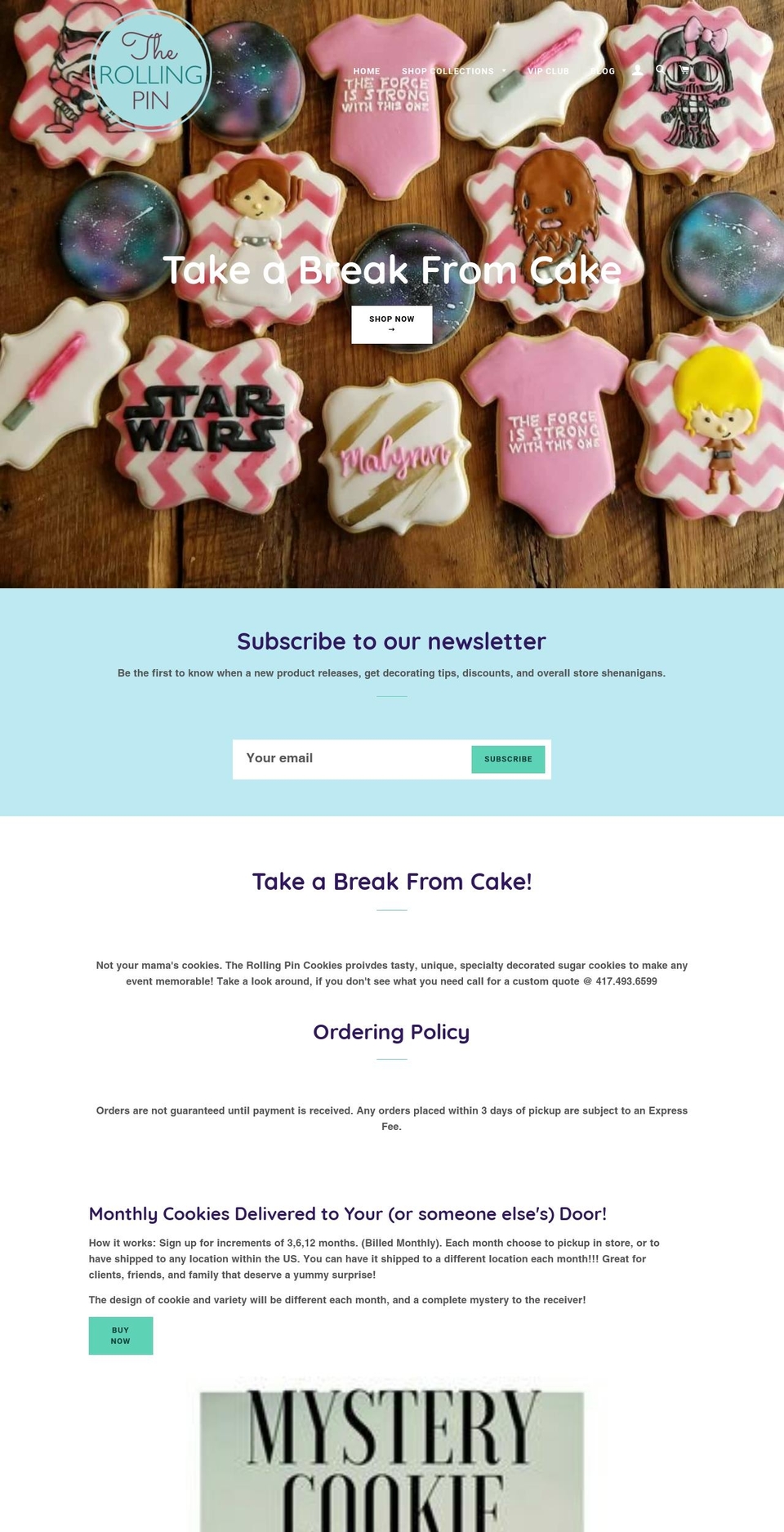 therollingpincookies.com — Shopify storefront screenshot