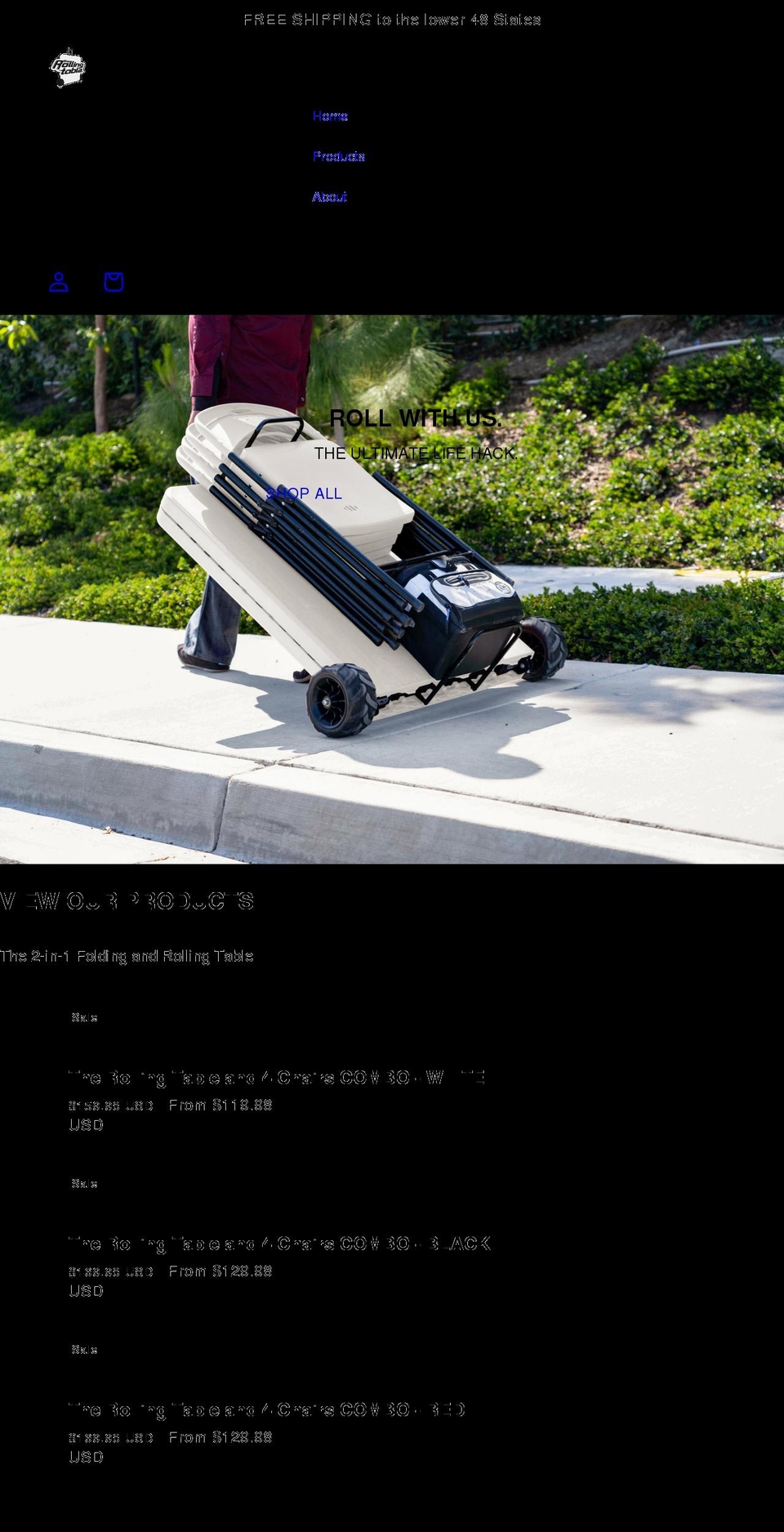 therollingtable.com shopify website screenshot