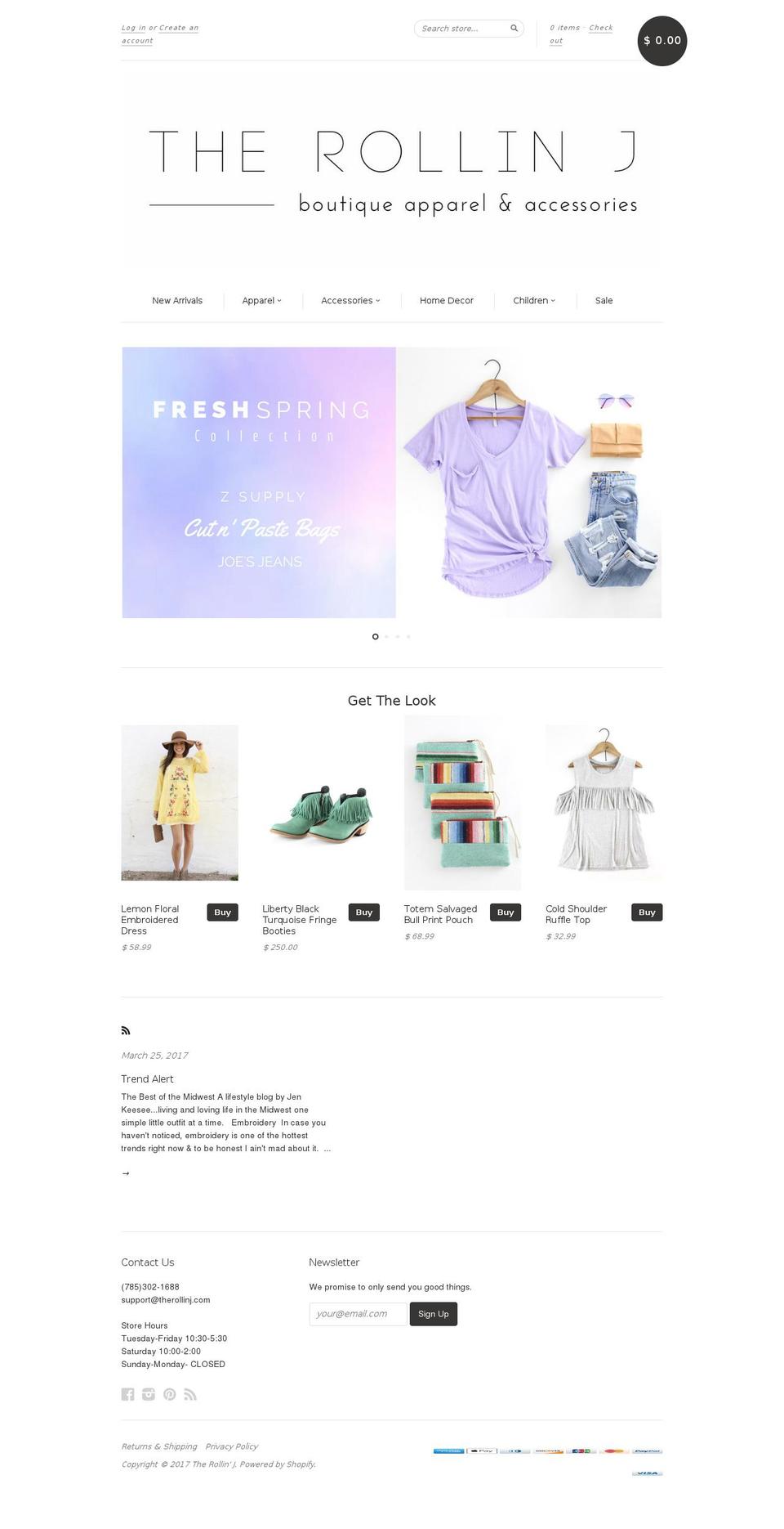 new standard Shopify theme site example therollinj.com