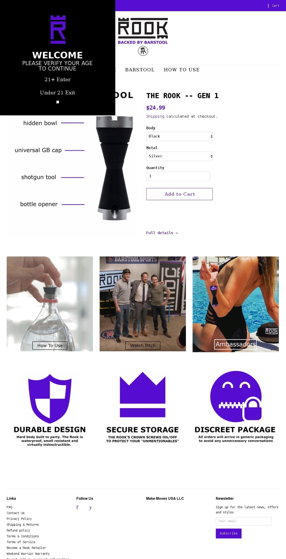 therookusa.com shopify website screenshot