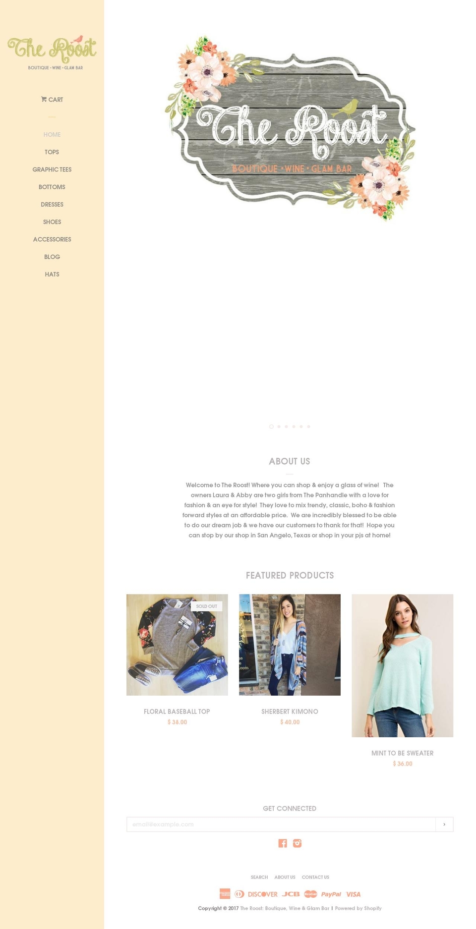 theroostboutique.com shopify website screenshot