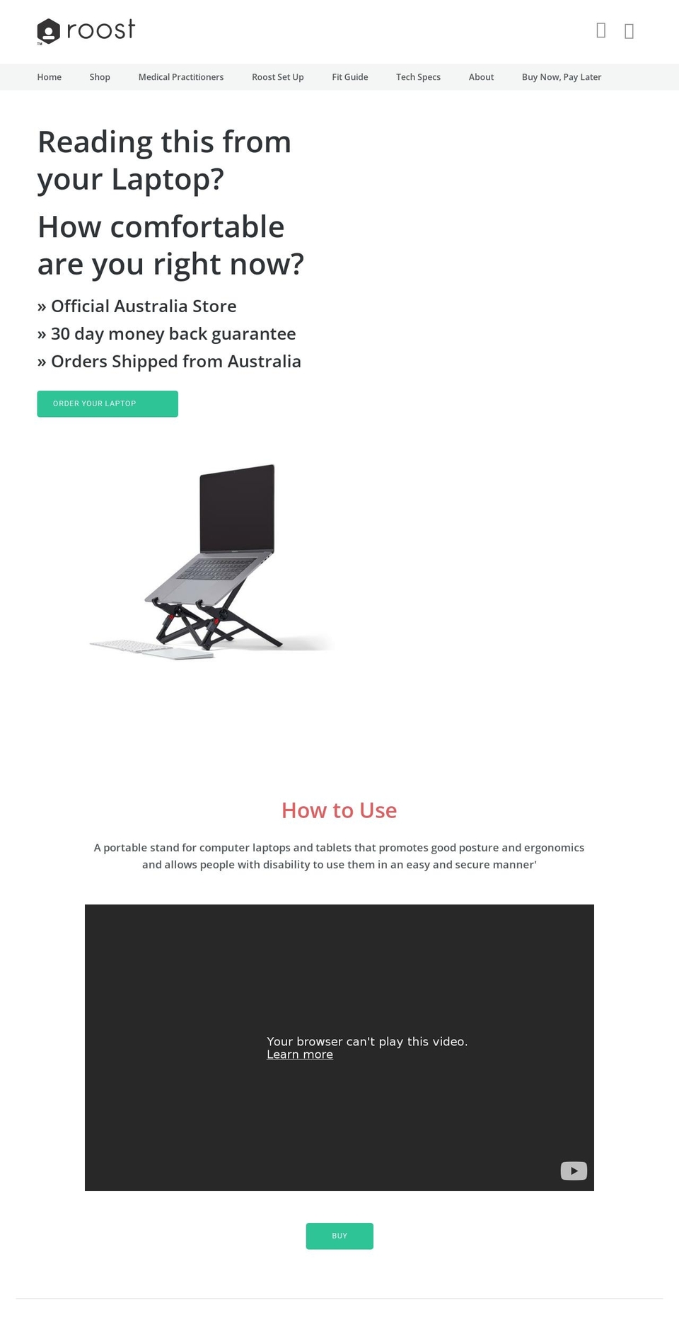 therooststand.com.au shopify website screenshot