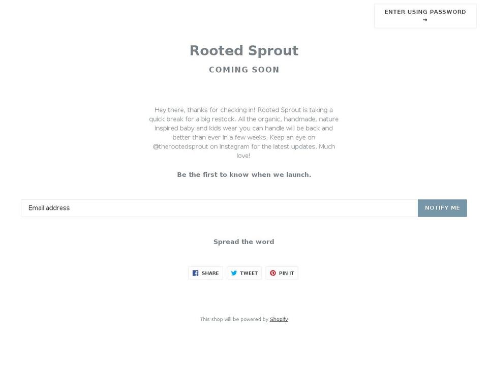 therootedsprout.com shopify website screenshot