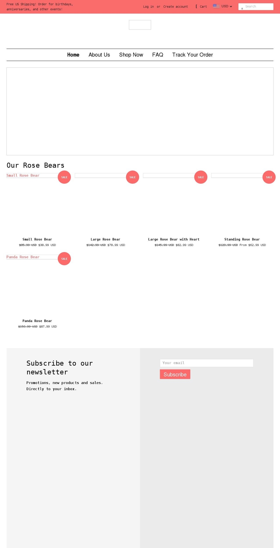 therosebearfactory.com shopify website screenshot