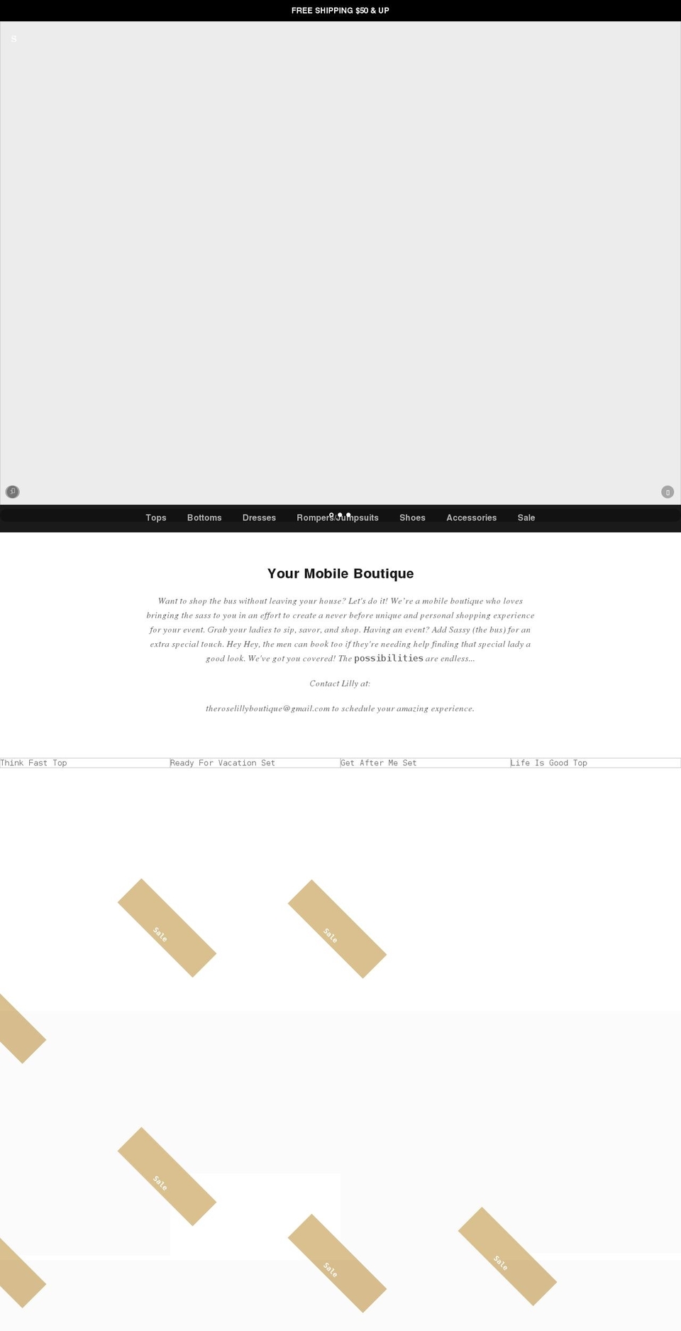 theroselillyboutique.com shopify website screenshot